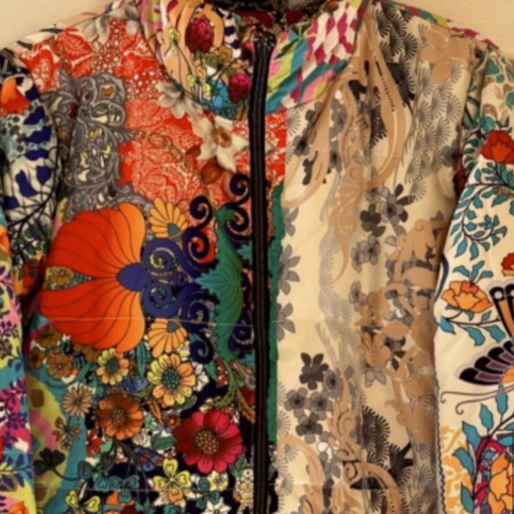 Johnny Was Multicolor Patchwork Puffer Jacket - image 7